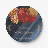 Chique goud & glitter rode ballonnen Verjaardag Papieren Bordje (Voorkant)