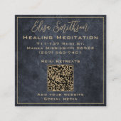Chique Goud & Grijs Mandala Reiki Healing Meditati Vierkante Visitekaartje (Voorkant)
