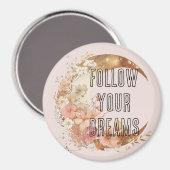 Chique Goud Lijst Blush Roze Bloem Magneet (Voorkant / Achterkant)