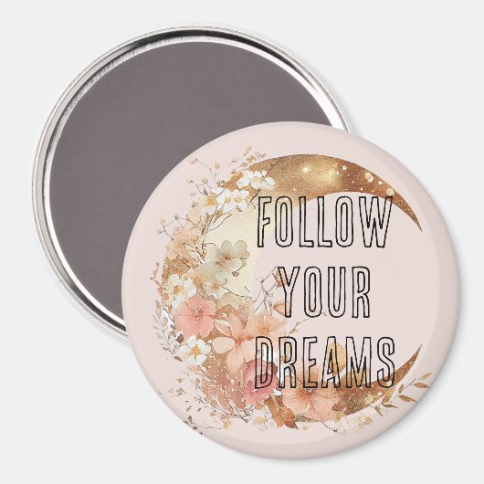 Chique Goud Lijst Blush Roze Bloem Magneet (Voorkant / Achterkant)