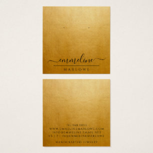 Chique goud moderne minimalistische oorbel sierade vierkante visitekaartjes