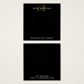 Chique Goud Monogram Zwart Oorbel Display Kaart (Voorkant /achterkant)