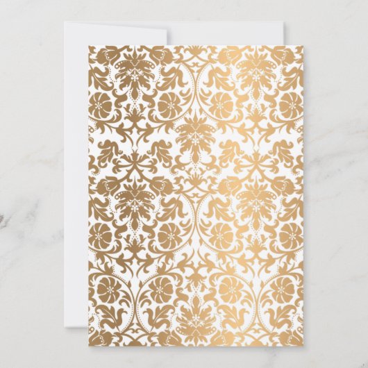 Chique goud oosters wit islamitisch bruiloft kaart (Achterkant)