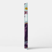 Chique Goud Paarse Marmeren Monogram Case-Mate iPhone Case (Achterkant / Rechts)