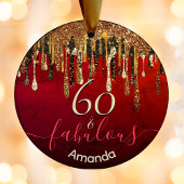 Chique goud rood zwart glitter druipt elke leeftij keramisch ornament