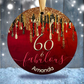 Chique goud rood zwart glitter druipt elke leeftij keramisch ornament