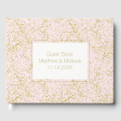 Chique Goud Roze Blush Confetti Sparkle Bruiloft Gastenboek (Voorkant)