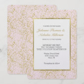 Chique Goud Roze Blush Confetti Sparkle Bruiloft Kaart (Voorkant / Achterkant)