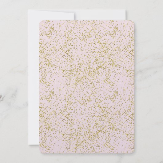 Chique Goud Roze Blush Confetti Sparkle Bruiloft Kaart (Achterkant)