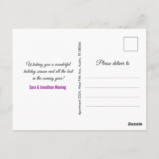 Chique goud roze glitter druppels Kerstmis nieuwja Briefkaart (Achterkant)