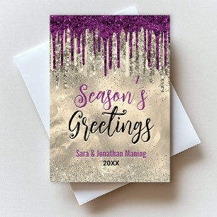 Chique goud roze glitters glinsterende Kerst nieuw Briefkaart