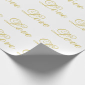 Chique Goud Script Wit Liefde Bruiloft Verzending Cadeaupapier (Hoek)
