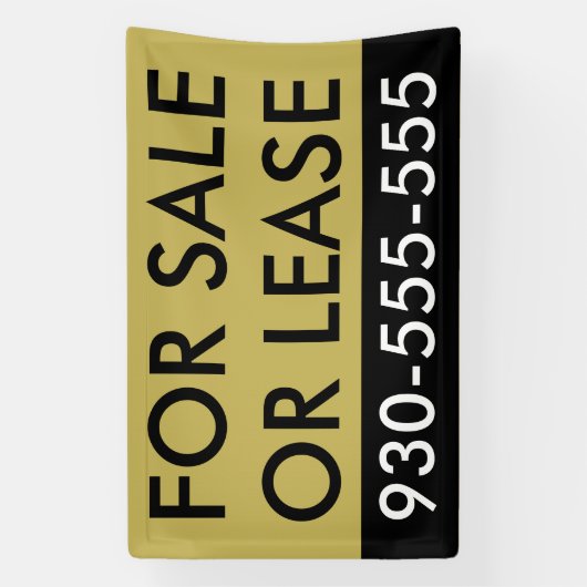 Chique goud te koop of lease luxe vastgoed spandoek (Verticaal)