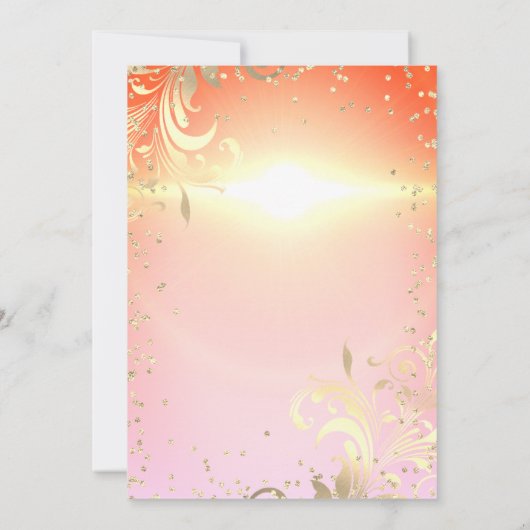 Chique Goud Tiara Diamonds Swirls Sweet 16 Party Kaart (Achterkant)