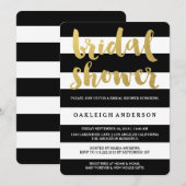 Chique goud | Vet Zwart Streep Vrijgezellenfeest U Kaart (Voorkant / Achterkant)