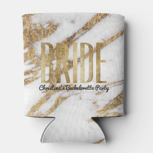 Chique Goud Wit Marmeren Bruid Bachelorette Party Blikjeskoeler (Achterkant)