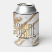 Chique Goud Wit Marmeren Bruid Bachelorette Party Blikjeskoeler (Blikje Achterkant)