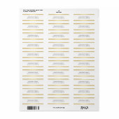 Chique goud & wit minimalistisch ontwerp retouradr etiket (Full Sheet)