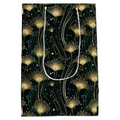 Chique goud zwart art deco floral medium cadeauzakje (Achterkant)