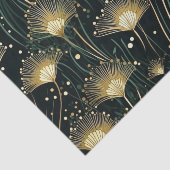 Chique goud zwart bloemenart deco tissuepapier (Detail)