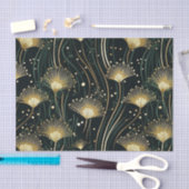 Chique goud zwart bloemenart deco tissuepapier (Craft)