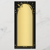 Chique goud zwart deco stijl bruiloft menu (Achterkant)