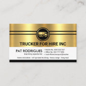 Chique Goud Zwart Lagen Trucker Visitekaartje (Voorkant)
