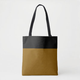 Chique goudbruin zwart naadloos kleurenblok tote bag
