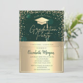 Chique gouden Afstudeerders Pet, diamanten groen A Kaart (Staand voorkant)