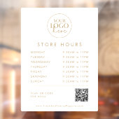 Chique gouden bedrijfslogo QR-code openingstijden Raamsticker (Vel 2)