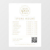 Chique gouden bedrijfslogo QR-code openingstijden Raamsticker (Vel)