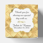 Chique gouden betegelde aangepaste huwelijksgunst bedankdoosjes (Bovenkant)
