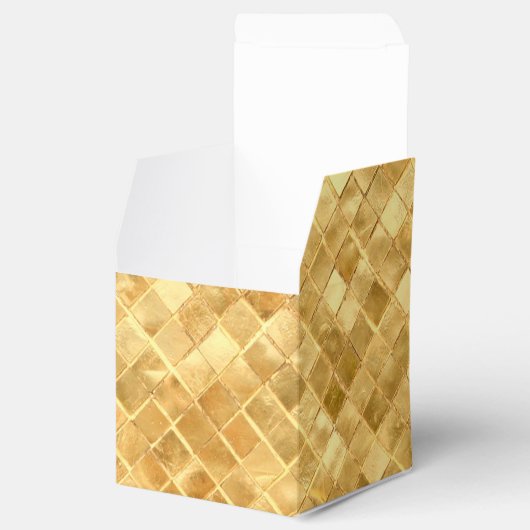 Chique gouden betegelde aangepaste huwelijksgunst  bedankdoosjes (Geopend)
