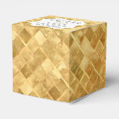 Chique gouden betegelde aangepaste huwelijksgunst bedankdoosjes (Achterkant)