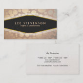 Chique gouden bladcirkels Beige linnen look Mode Visitekaartje (Voorkant / Achterkant)