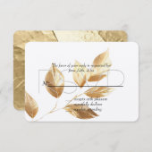 Chique gouden bladeren bruiloft RSVP (Voorkant / Achterkant)