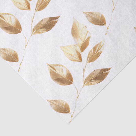 Chique gouden bladeren bruiloft tissuepapier (Detail)