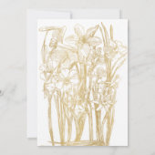 Chique gouden bloem bruiloftsdouche kaart (Achterkant)