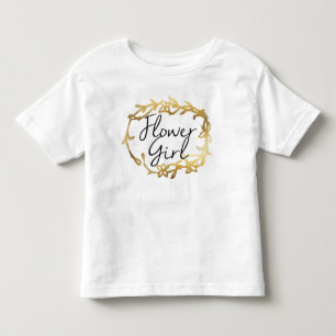Chique gouden bloemen   BLOEMENMEISJE Kinder Shirts