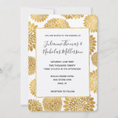 Chique gouden bloemen bruiloft uitnodigingen (Voorkant)
