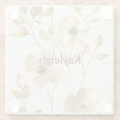 Chique gouden bloemen glazen onderzetter (Achterkant)