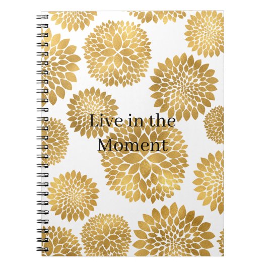 Chique Gouden Bloemen Notitieboek (Voorkant)
