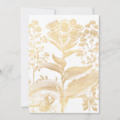 Chique gouden bloemenbruiloft kaart (Achterkant)