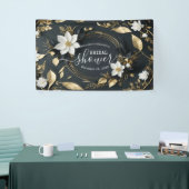 Chique gouden bloemenkrans Vrijgezellenfeest welko Spandoek (Beurs)