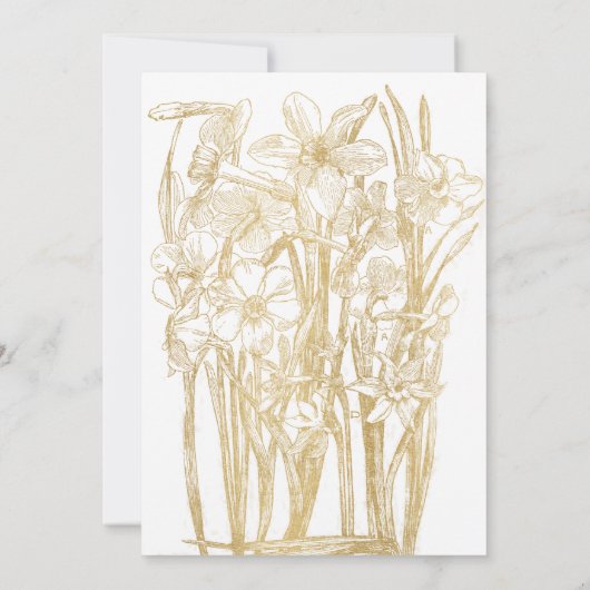 Chique gouden bloemig Vrijgezellenfeest Kaart (Achterkant)