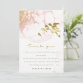 Chique Gouden Blush Roze Onderwater Vissen Baby Sh Bedankkaart (Staand voorkant)