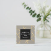 Chique gouden Bobby Pins Haar Stylist Salon Grijs Vierkante Visitekaartje (Staand voorkant)