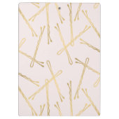 Chique gouden Bobby Pins Haar Stylist Salon Roze Klembord (Achterkant)