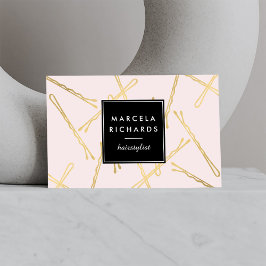 Chique gouden Bobby Pins Haar Stylist Salon Roze Visitekaartje