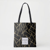 Chique gouden Bobby Pins Zwart gepersonaliseerd Tote Bag (Voorkant)